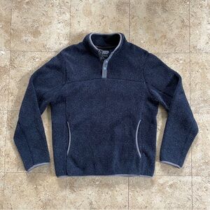 J. Crew gray navy Nordic Fleece Quarter Snap
